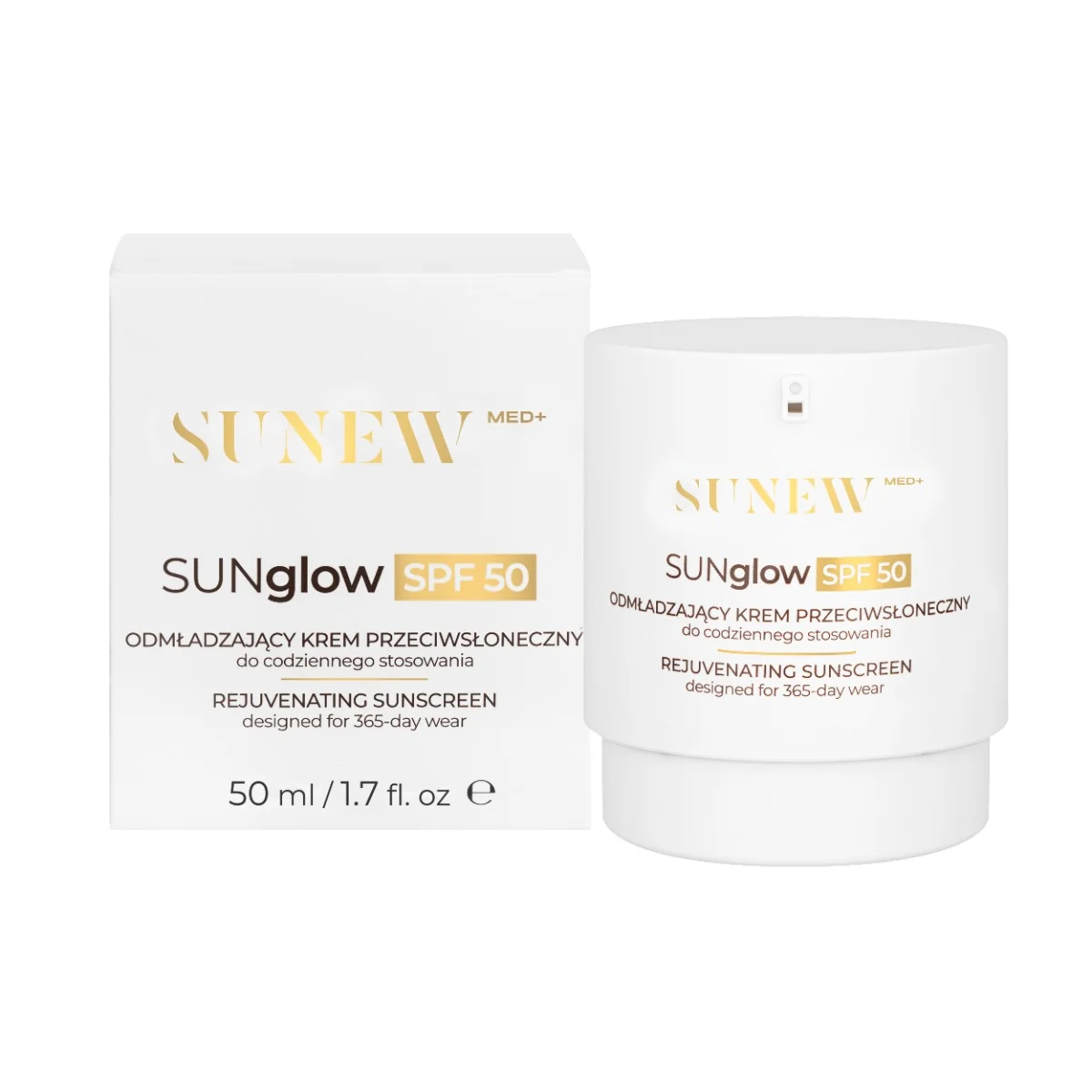SunewMed+ SUNglow SPF50 odmładzający krem przeciwsłoneczny do twarzy 50 ml