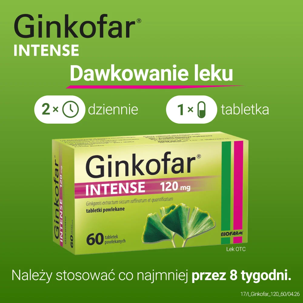 Ginkofar Intense 120 mg, 60 tabletek powlekanych