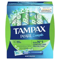 Tampax Compak Pearl Super, tampony z aplikatorem, 16 sztuk