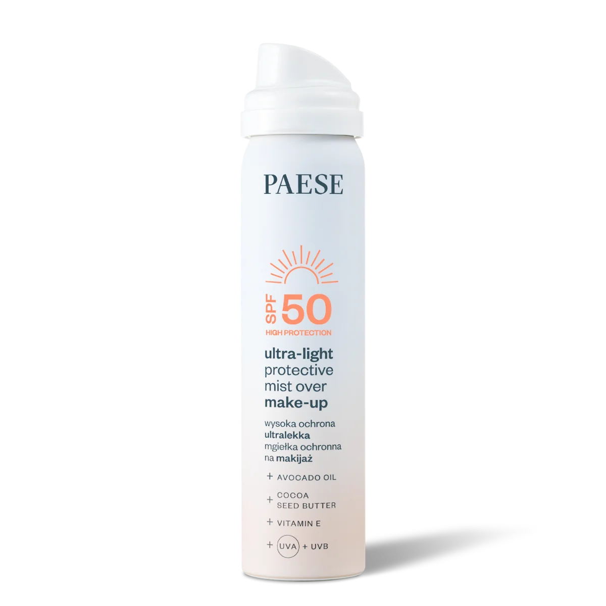 Paese ultralekka mgiełka na makijaż z SPF50, 75 ml