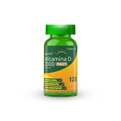 XeniVIT Witamina D 2000 fast, suplement diety, 120 tabletek do ssania