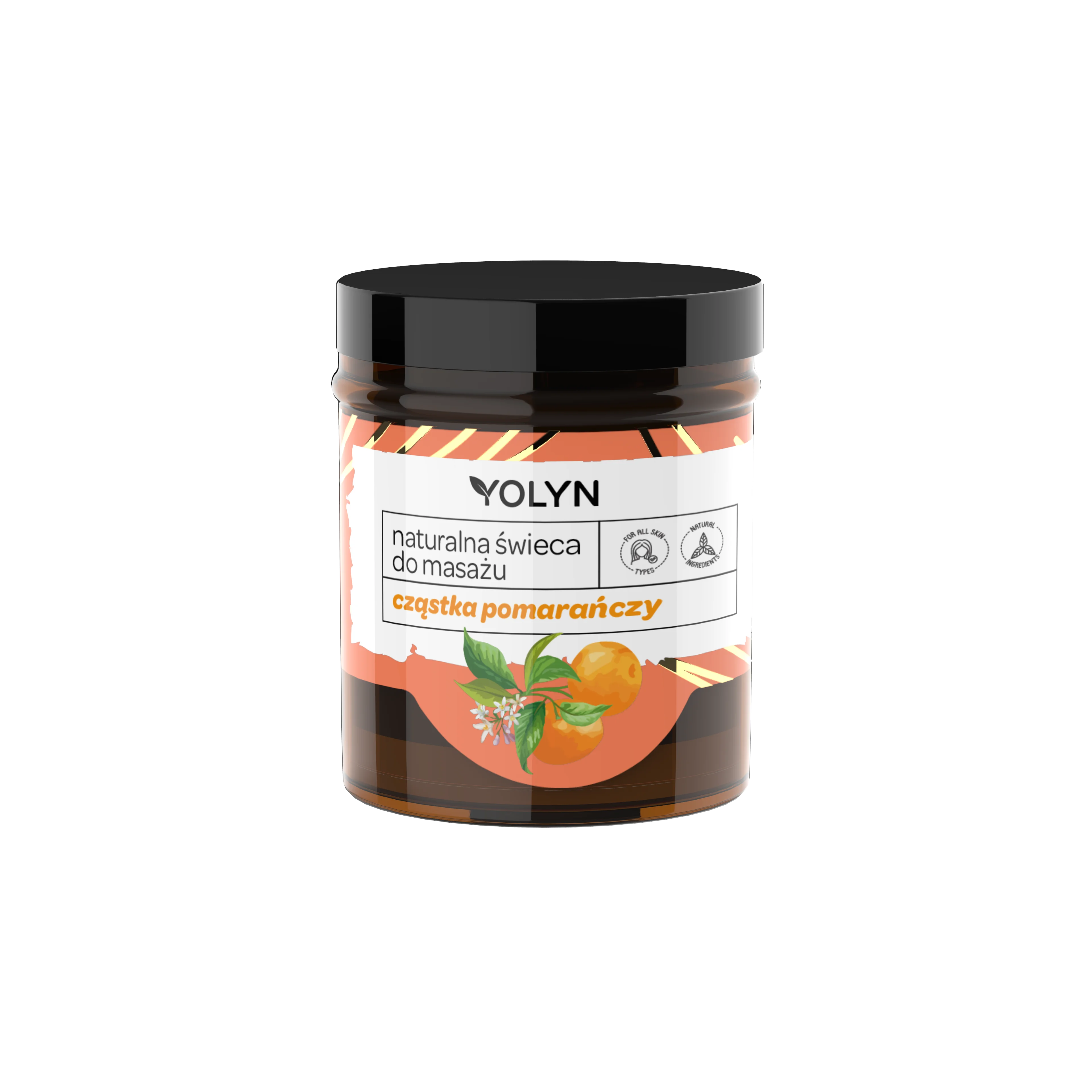 Yolyn naturalna świeca do masażu, cząstka pomarańczy, 120 ml