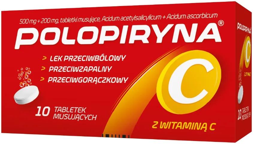 Polopiryna C, 500 mg + 200 mg, 10 tabletek musujących 