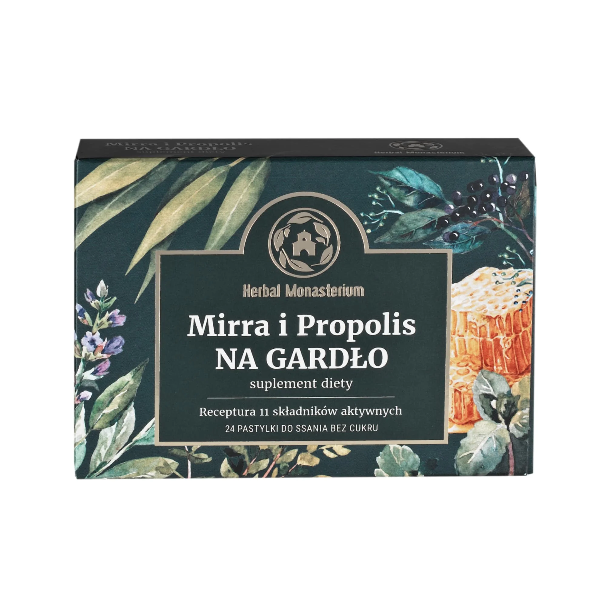 Herbal Monasterium Mirra i propolis na gardło 24 pastylki do ssania