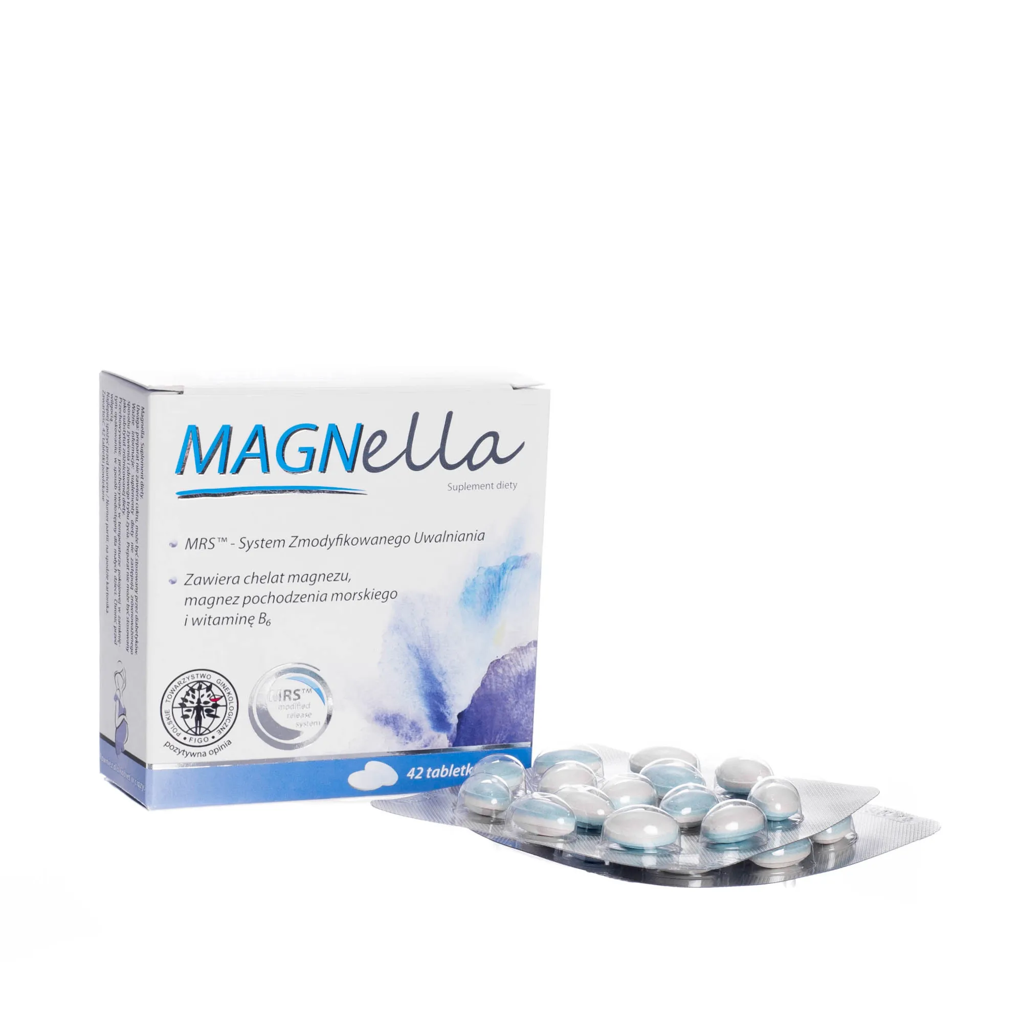 MAGNella, suplement diety zawierający chelat magnezu, 42 tabletki