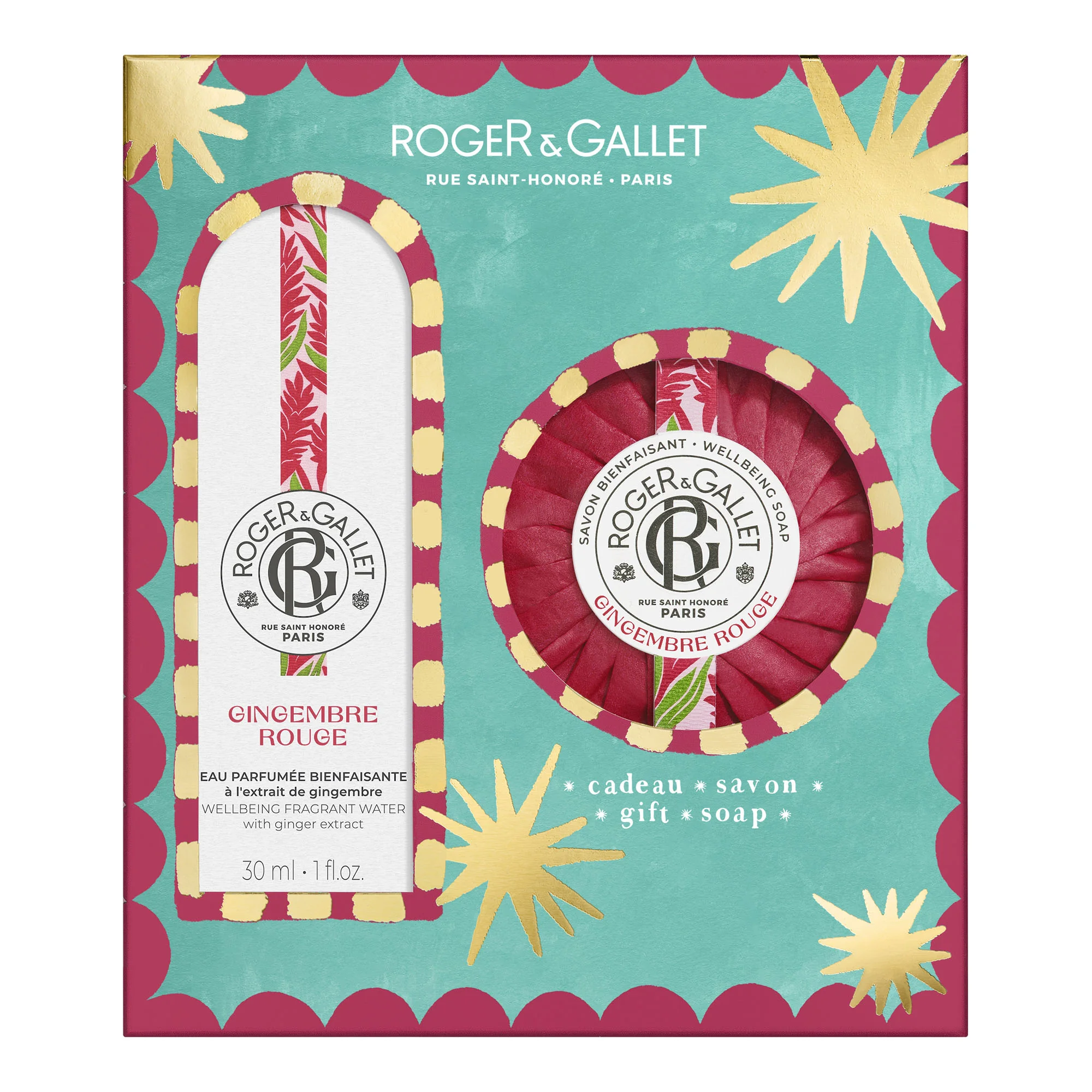 Roger & Gallet Zestaw woda Gingembre Rouge, 30 ml + mydło, 100 g