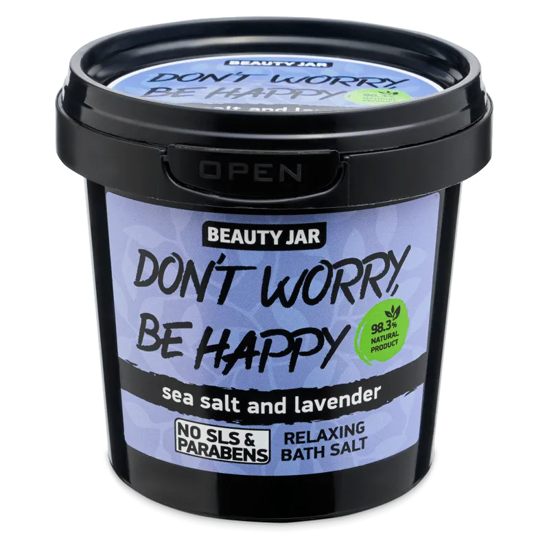 Beauty Jar Don’t Worry, Be Happy relaksująca sól do kąpieli z lawendą, 200 g