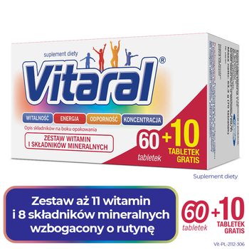 Vitaral, suplement diety, 70 tabletek 