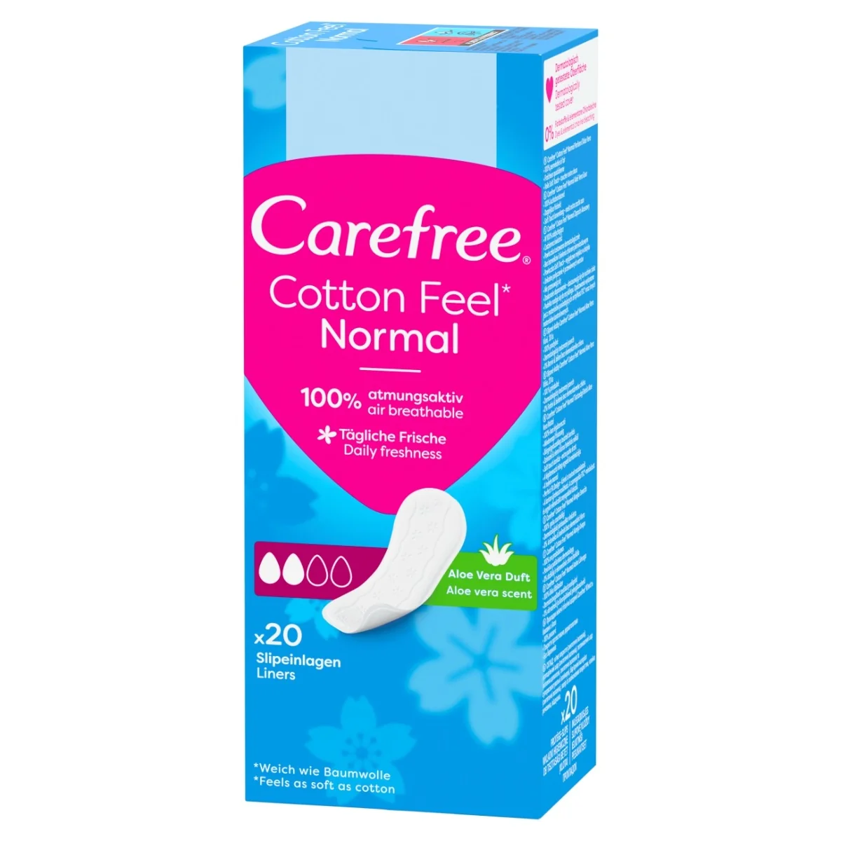 Carefree Cotton Aloe wkładki higieniczne, 20 sztuk