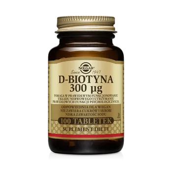 Solgar D-biotyna 300 mcg, suplement diety, 100 tabletek 