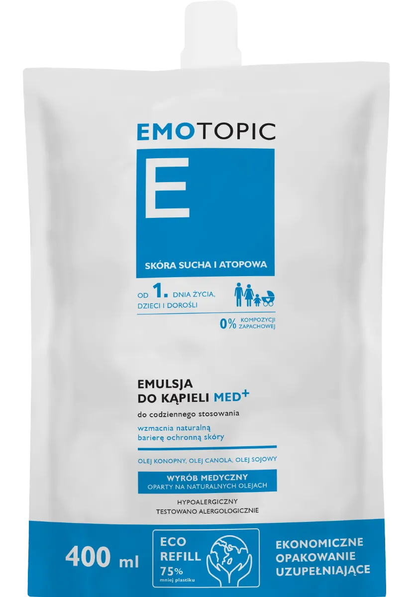 Pharmaceris E Emotopic Med+ Emulsja do kąpieli, refill, 400 ml