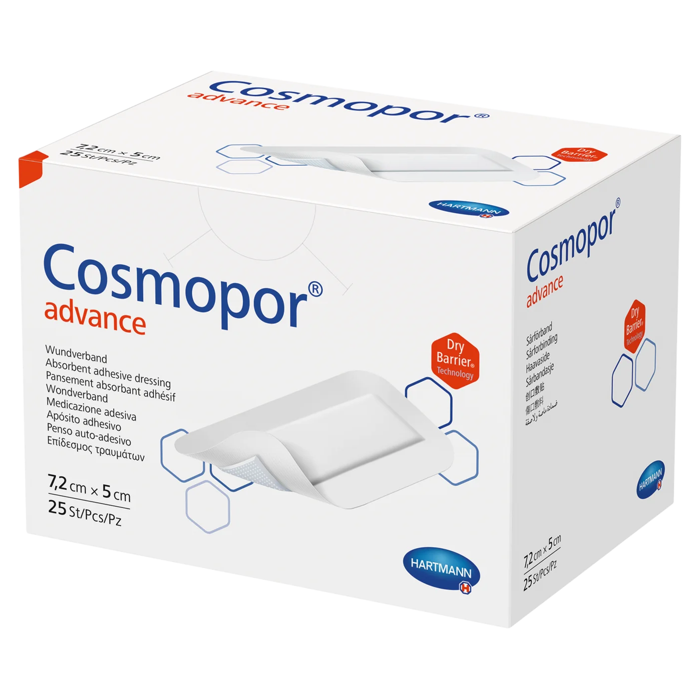 Cosmopor Advance opatrunek jałowy, 7,2 cm x 5 cm, 25 szt.