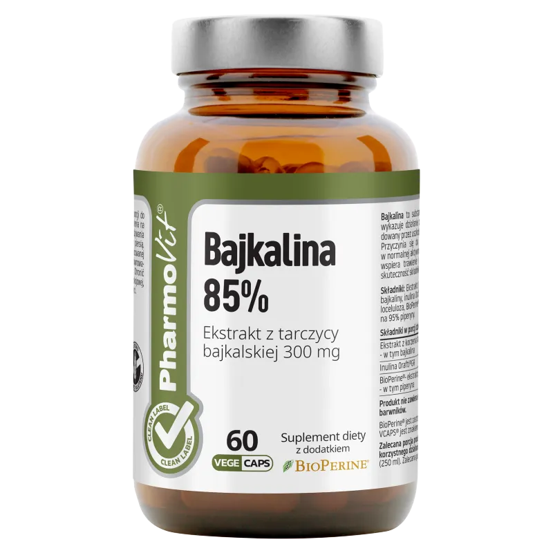 Pharmovit Bajkalina 85%, suplement diety, 60 kapsułek