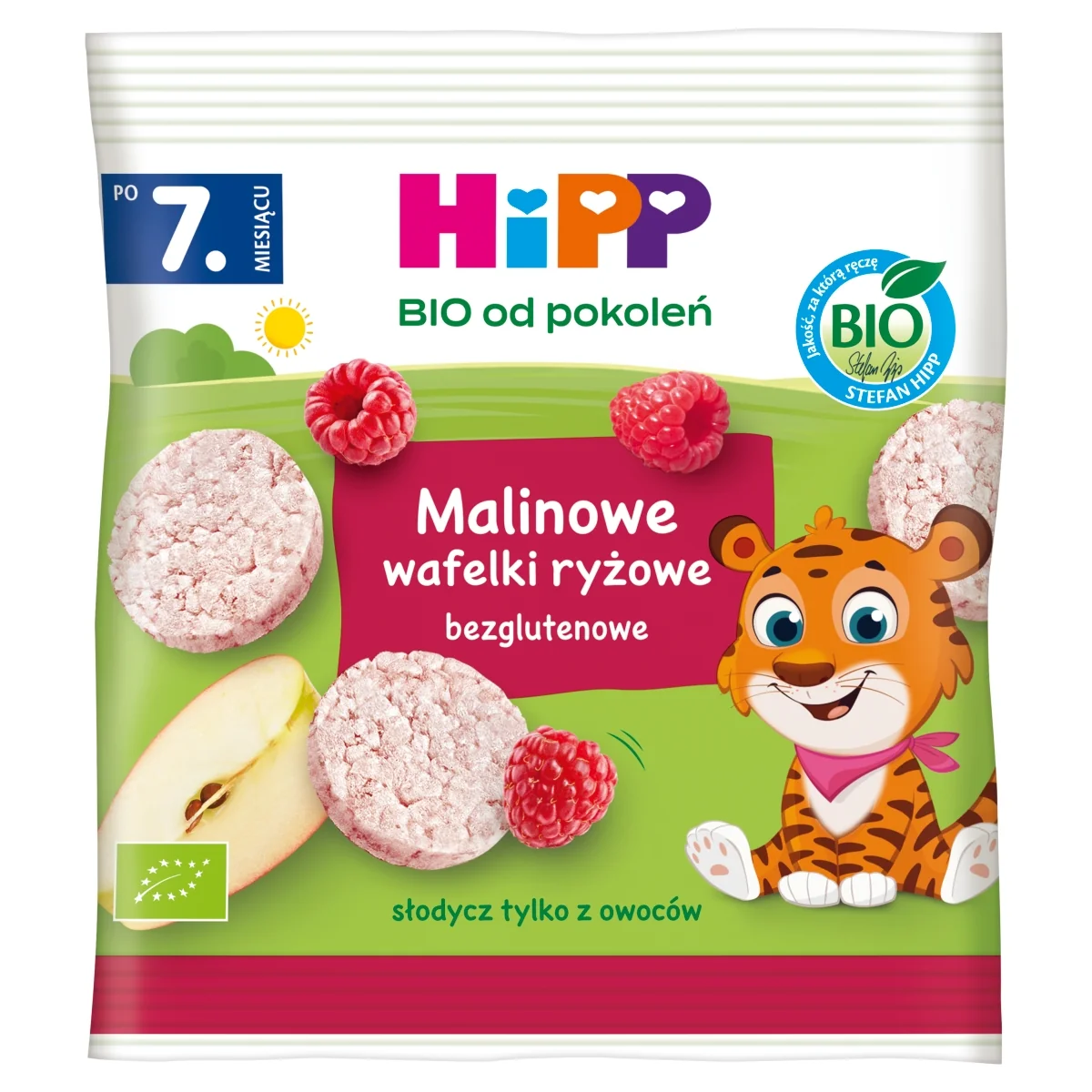 HiPP BIO od pokoleń malinowe wafelki ryżowe, po 7. miesiącu, 30 g
