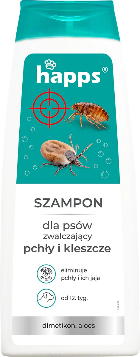 Happs szampon dla psów zwalczający pchły i kleszcze, 250 ml