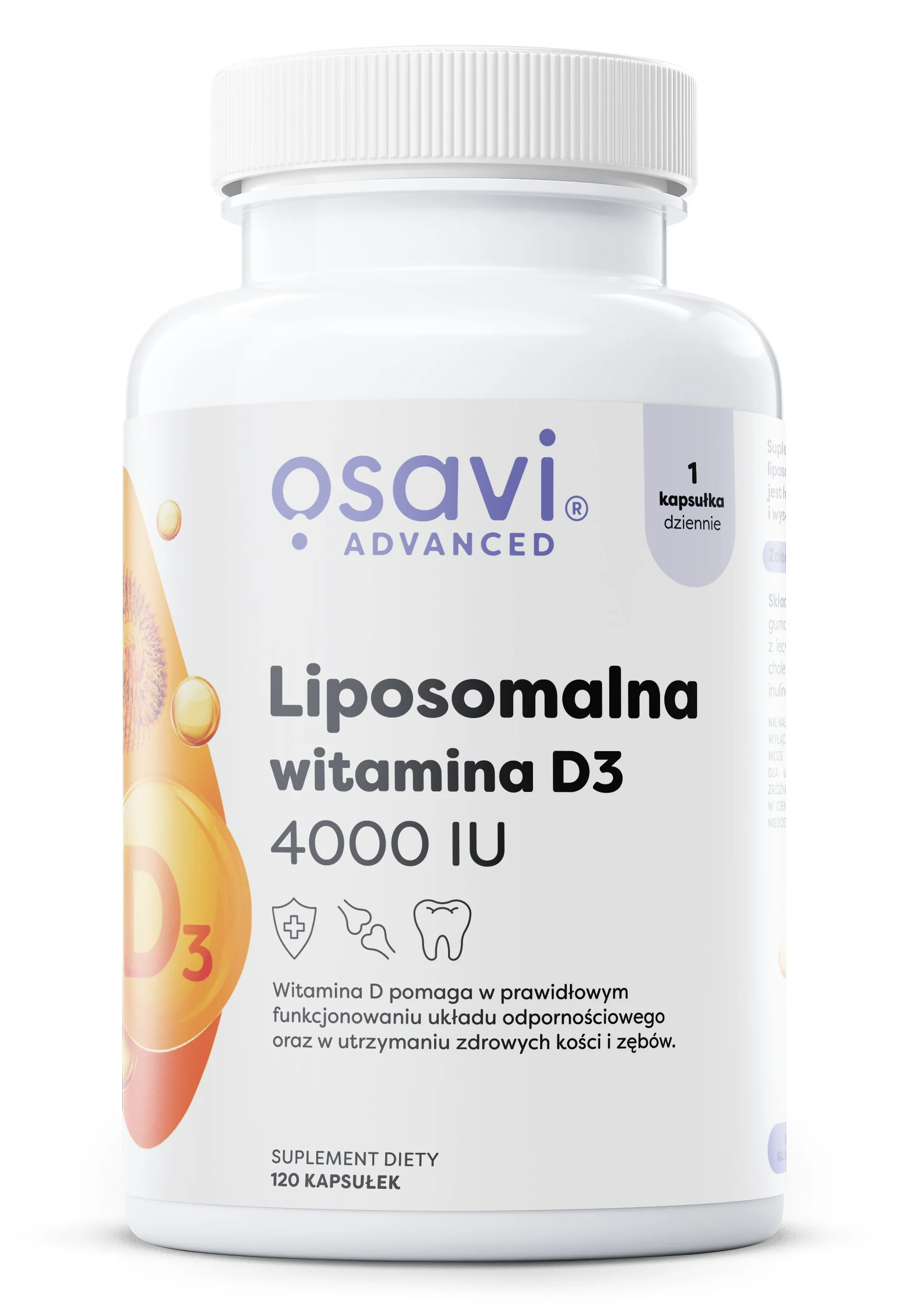 Osavi Liposomalna Witamina D3 4000 IU 120 kapsułek