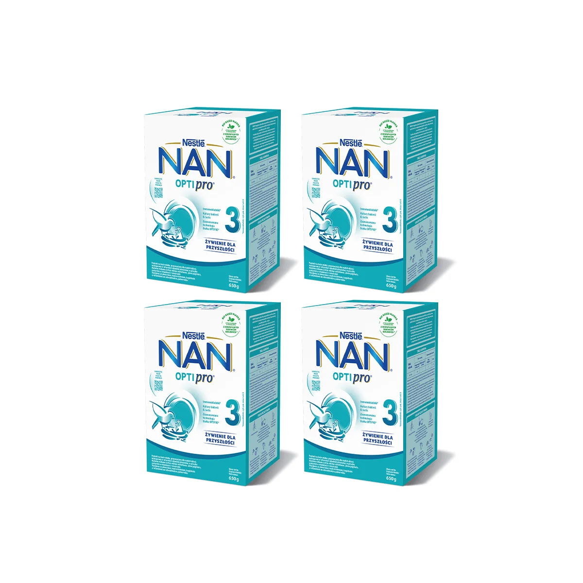 Nestle NAN Optipro 3 mleko modyfikowane dla dzieci po 1. roku życia, 4x650 g