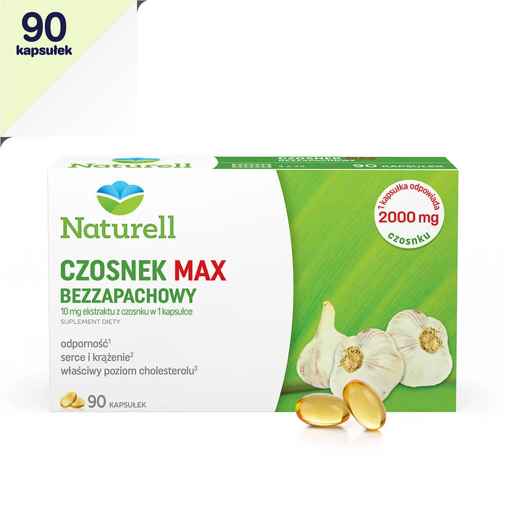 Naturell Czosnek max bezzapachowy suplement diety, 90 kapsulek