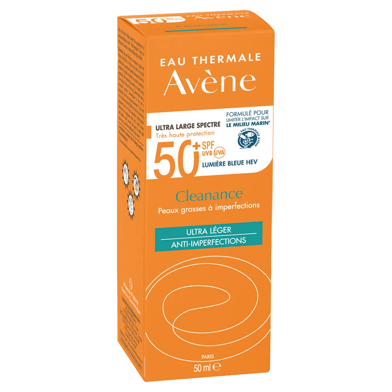 Avene Eau Thermale Cleanance krem ochronny do twarzy, skóra tłusta i skłonna do niedoskonałości SPF 50+, 50 ml