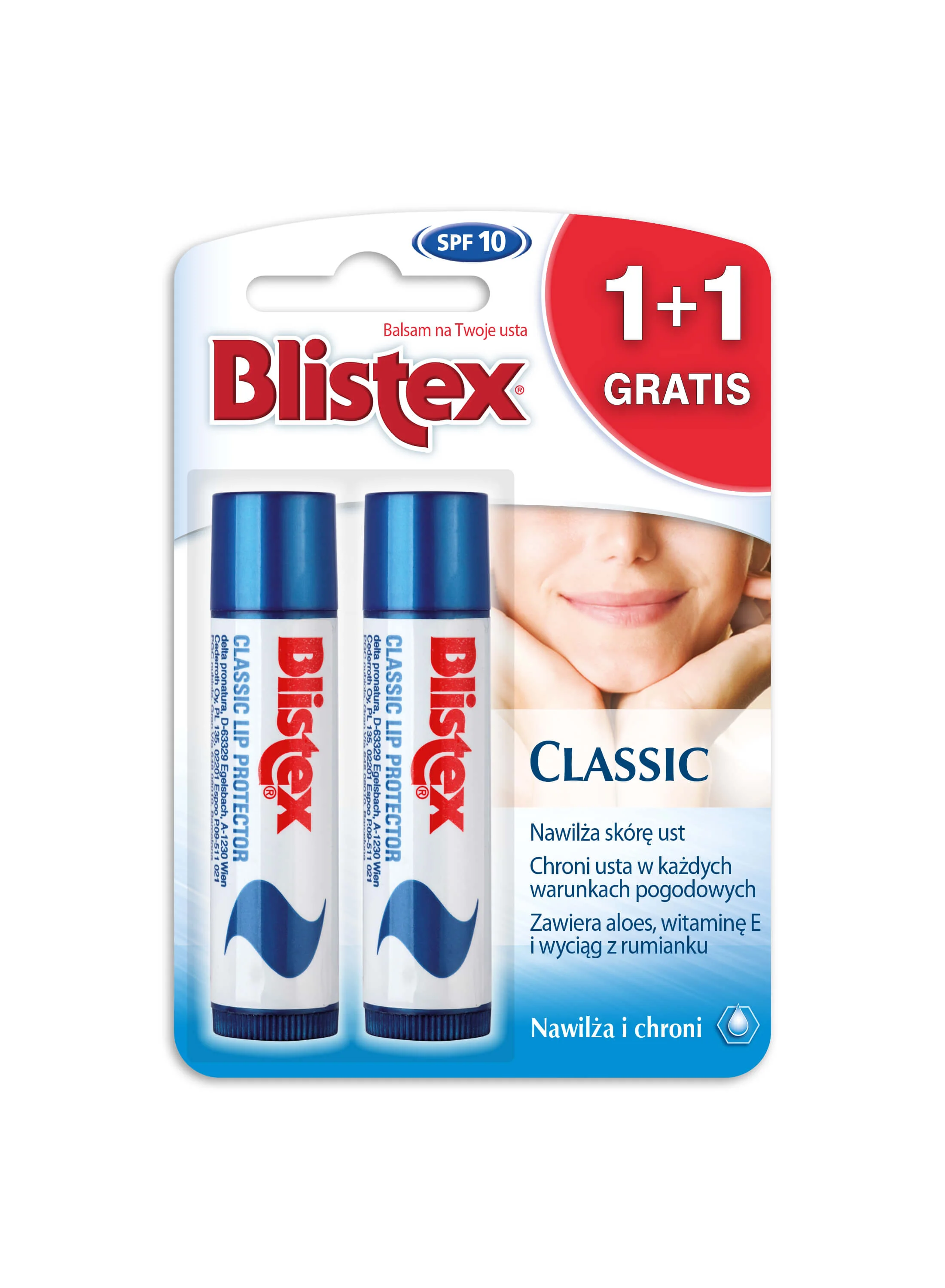 Blistex Classic, balsam do ust, 4,25 g 1+1 Gratis