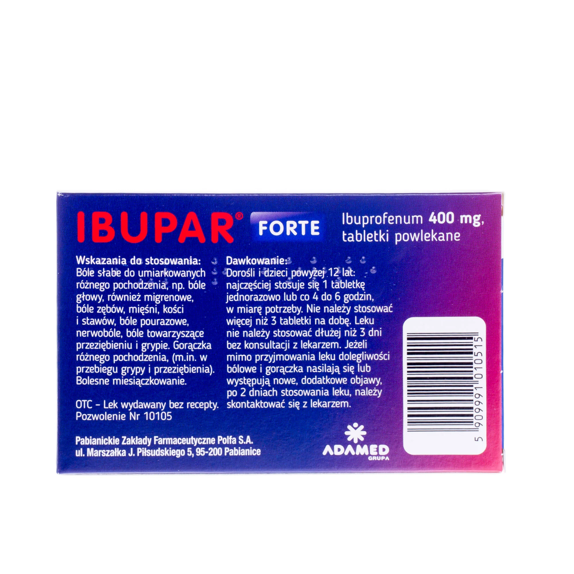 Ibupar forte, 400 mg, 10 tabletek powlekanych 