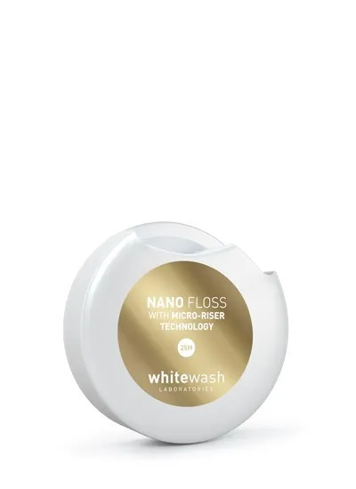 Whitewash Nano Floss Micro-Riser® Technology rozszerzająca się nić dentystyczna z nanohydroksyapatytem, 25 m 