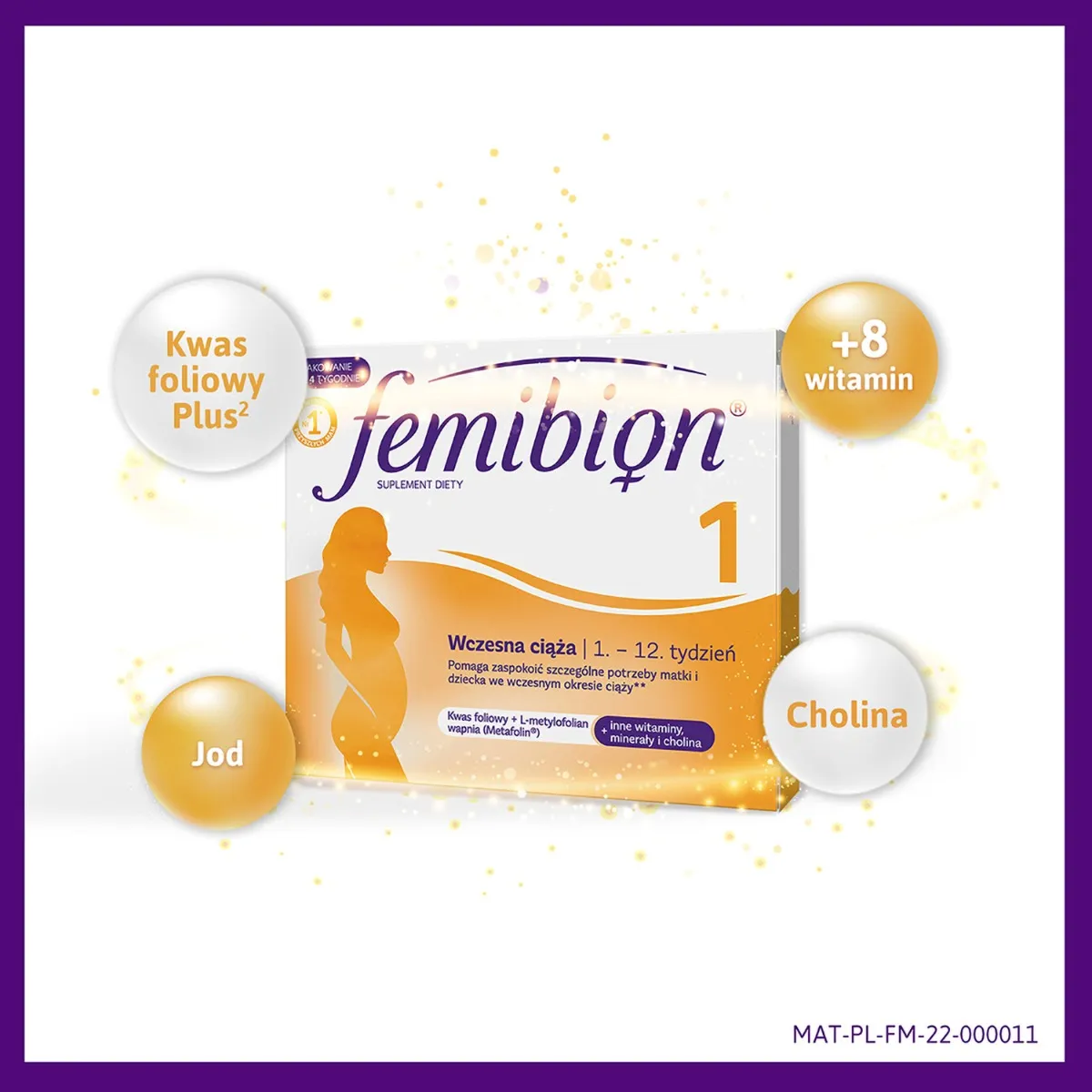 Femibion 1 Wczesna ciąża, 28 tabletek 