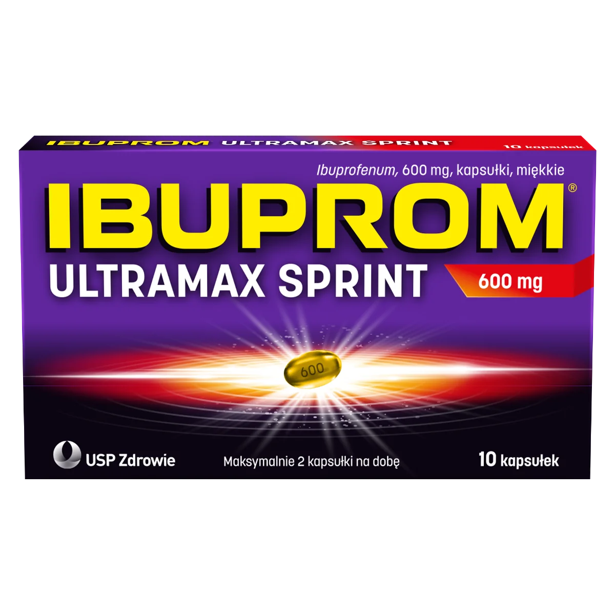 Ibuprom Ultramax Sprint 600 mg, 10 kapsułek