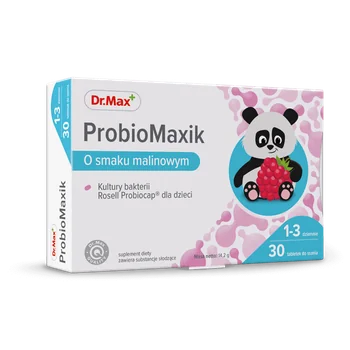 ProbioMaxik Dr. Max, suplement diety, smak malinowy, 30 tabletek do ssania