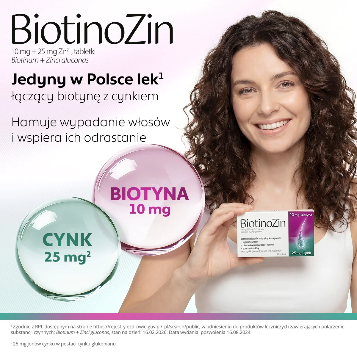BiotinoZin 10 mg + 25 mg 30 tabletek