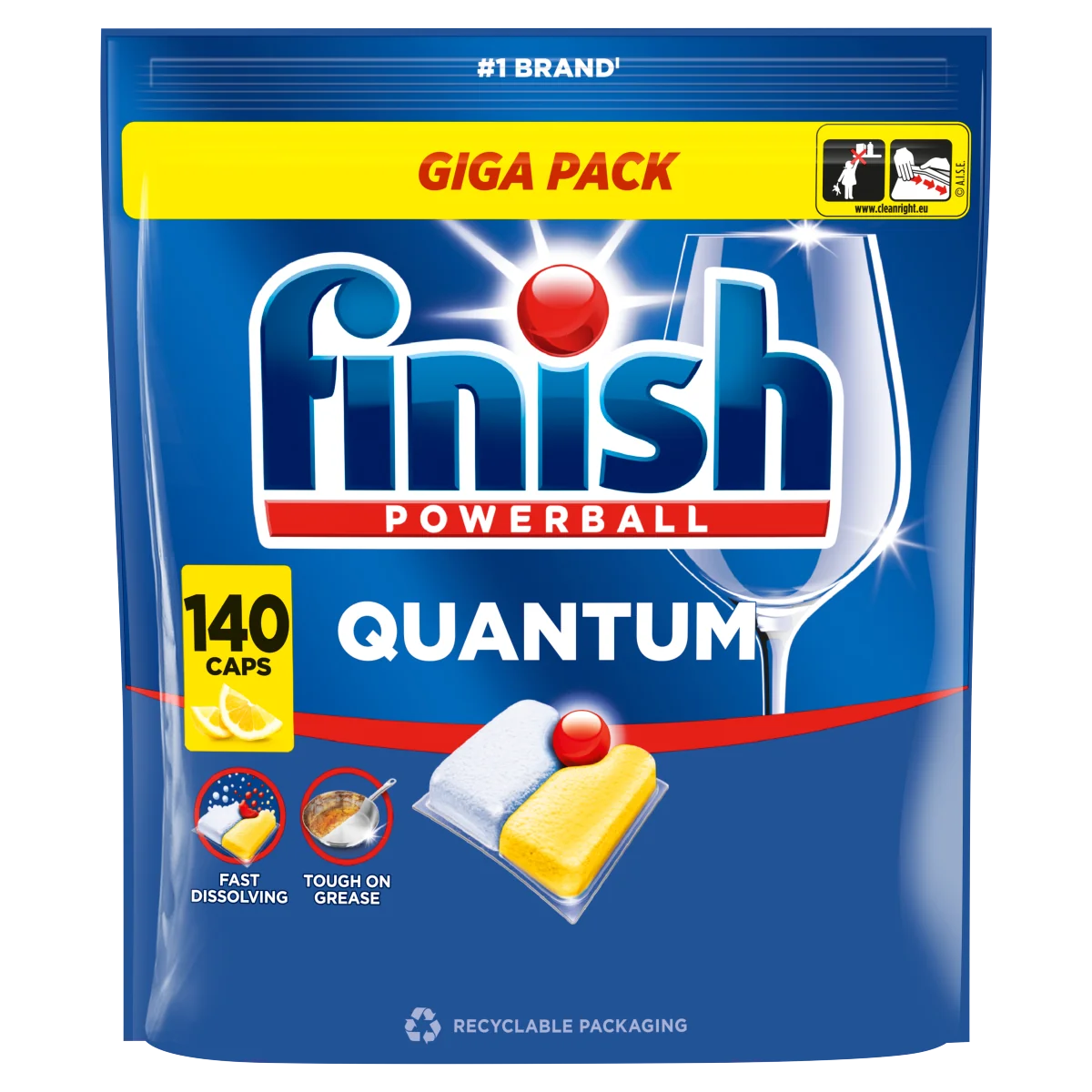 Finish Quantum kapsułki do zmywarki Lemon, 140 sztuk
