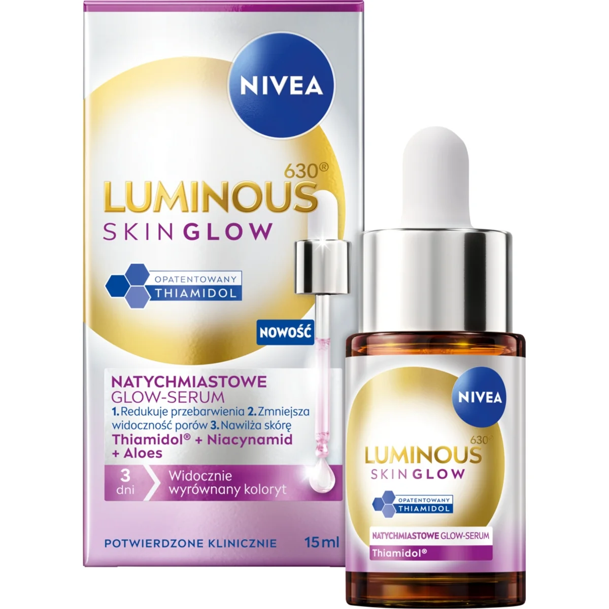 Nivea Luminous630 Skin Glow natychmiastowe glow-serum, 15 ml