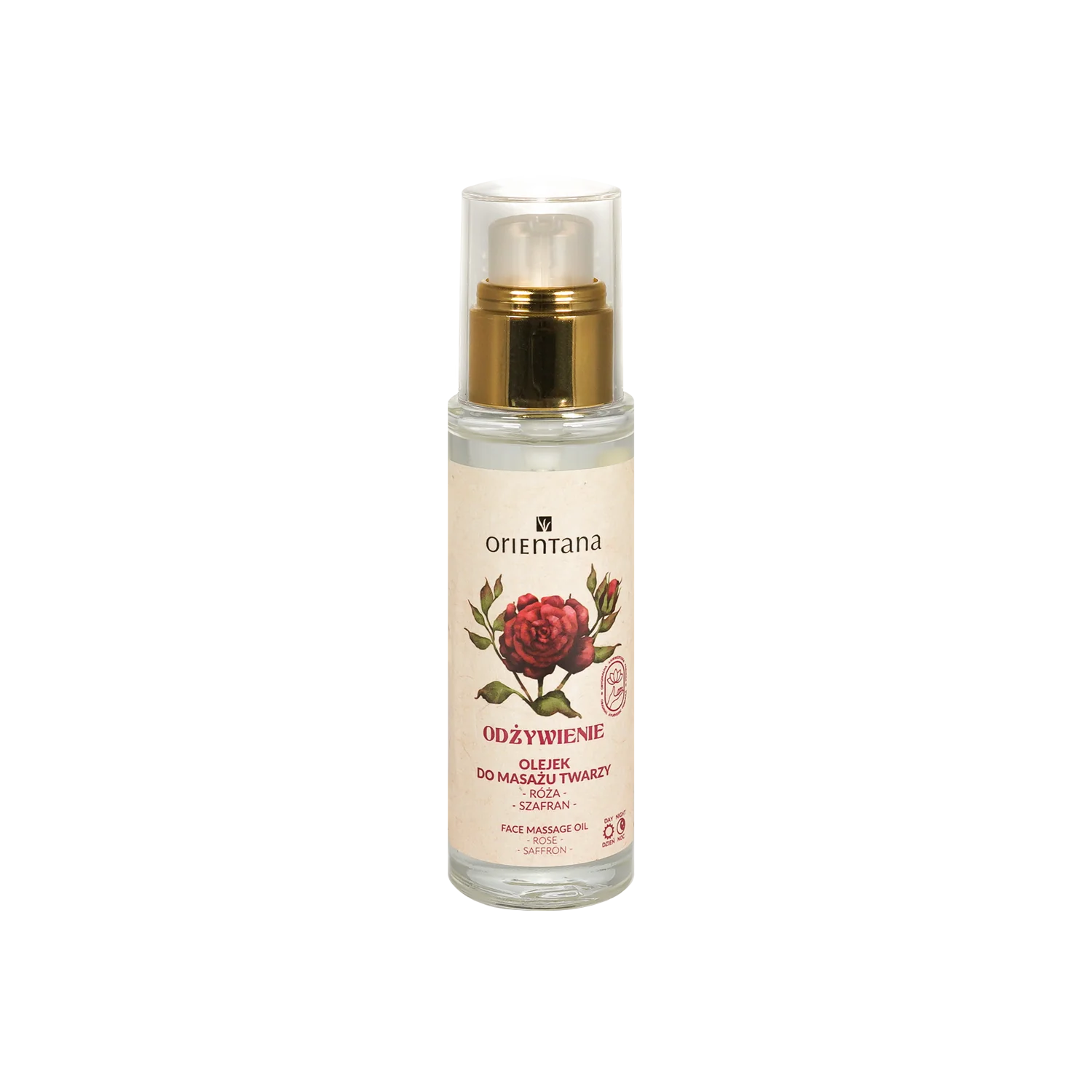 Orientana ODŻYWIENIE Róża Szafran olejek do masażu twarzy, 30 ml