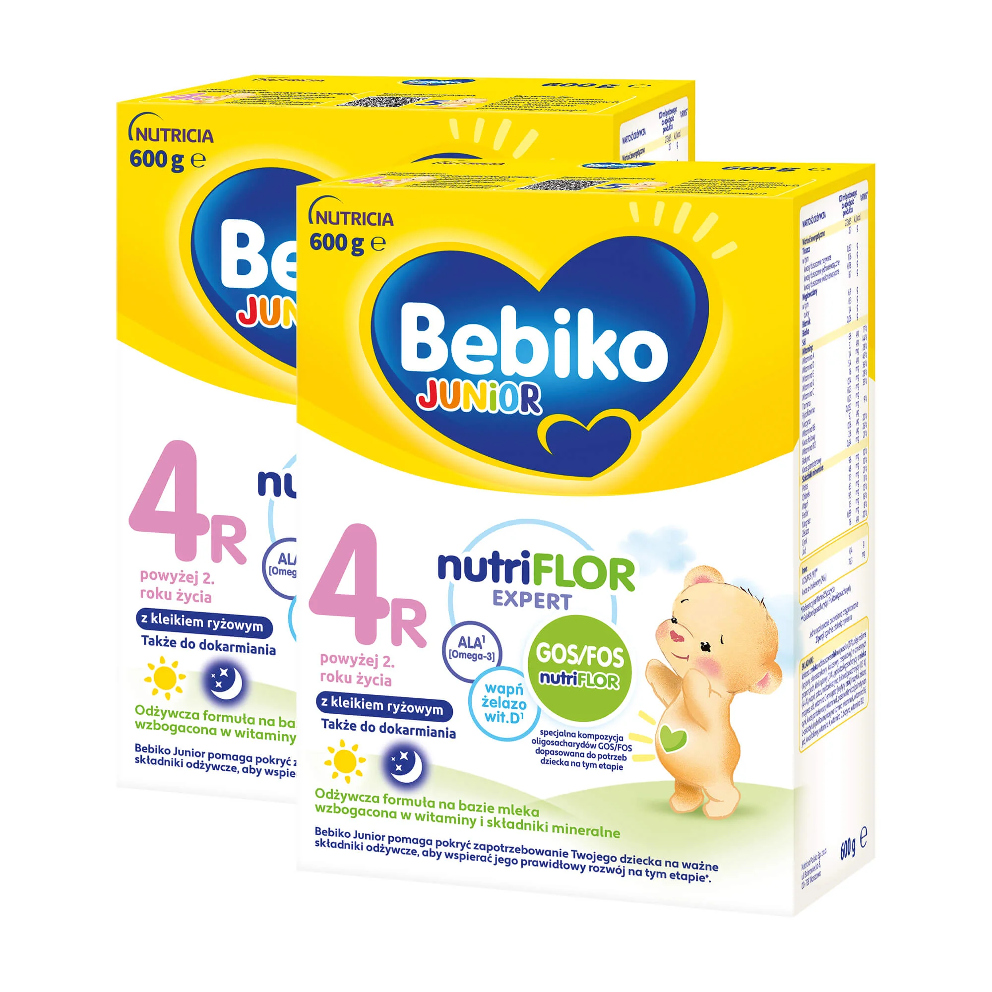 Bebiko Junior 4R Odżywcza formuła na bazie mleka dla dzieci powyżej 2. roku życia, 2 x  600 g