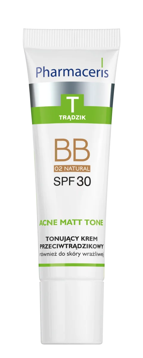 Pharmaceris T Acne Matt Tone tonujący krem BB przeciwtrądzikowy SPF 30, 02 Natural, 30 ml