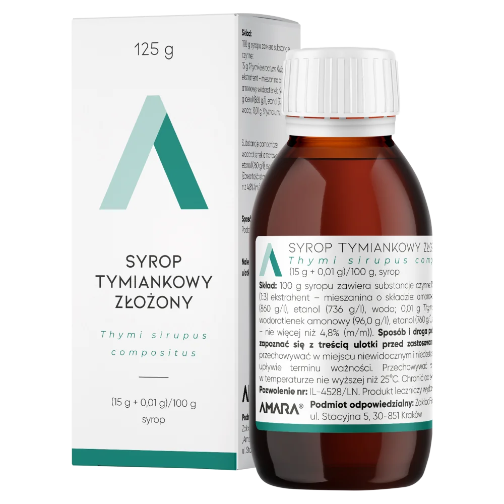 Amara Syrop tymiankowy złożony (15 g + 0,01 g)/100 g syrop, 125 g