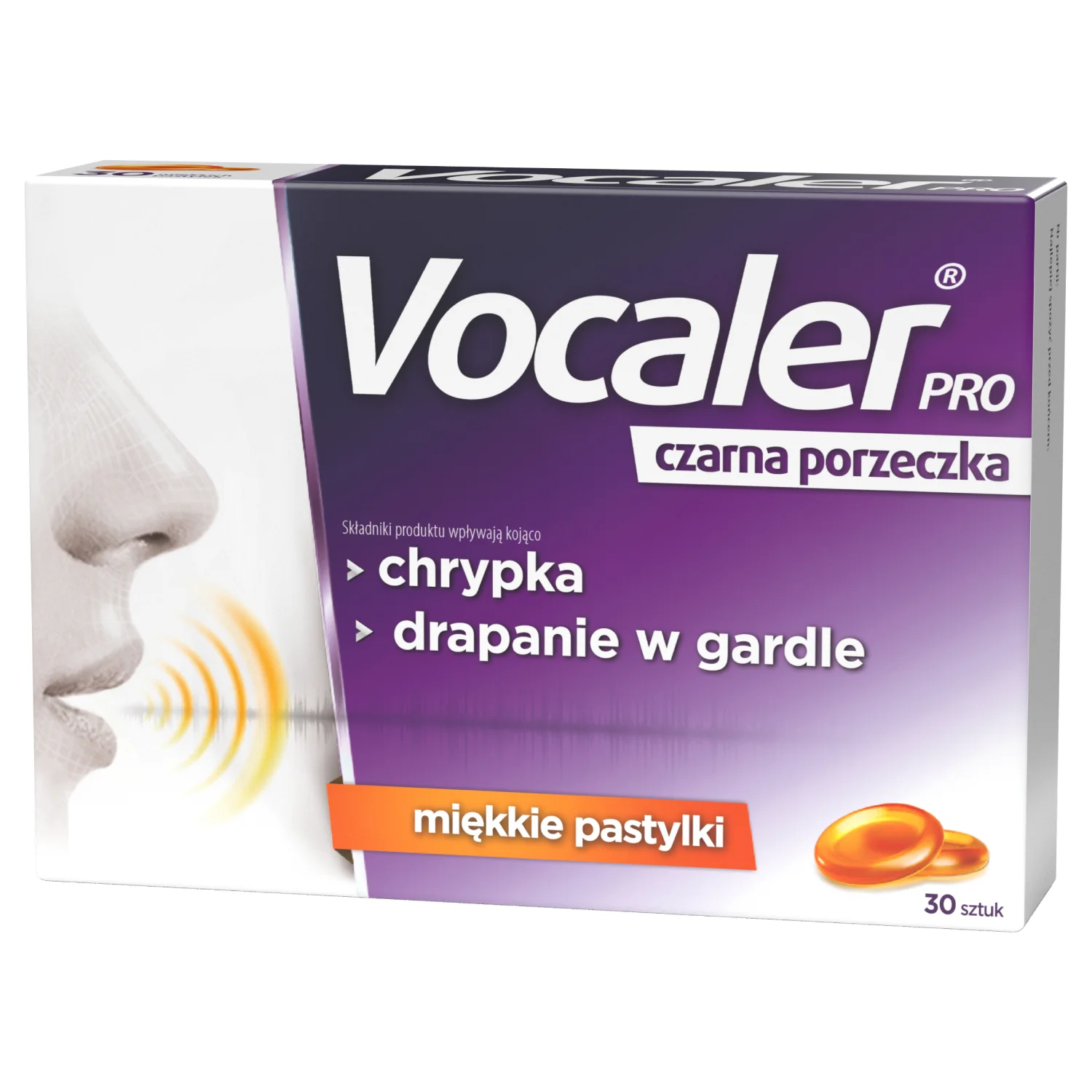 Vocaler Pro 30 pastylek do ssania o smaku czarnej porzeczki