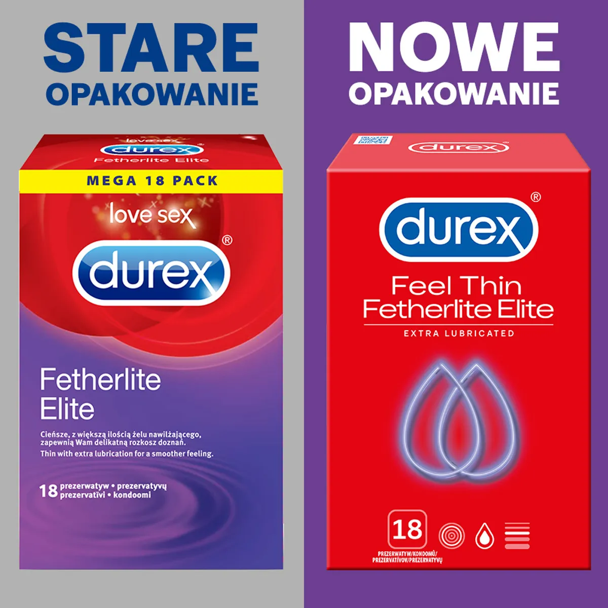 Durex Feel Thin Fetherlite Elite prezerwatywy, 18 szt. 