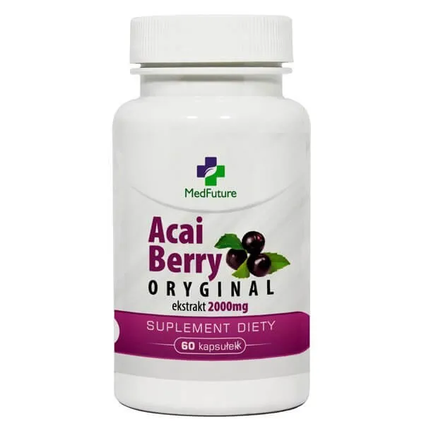 Acai Berry Oryginal, ekstrakt z Jagód Acai, suplement diety, 60 kapsułek