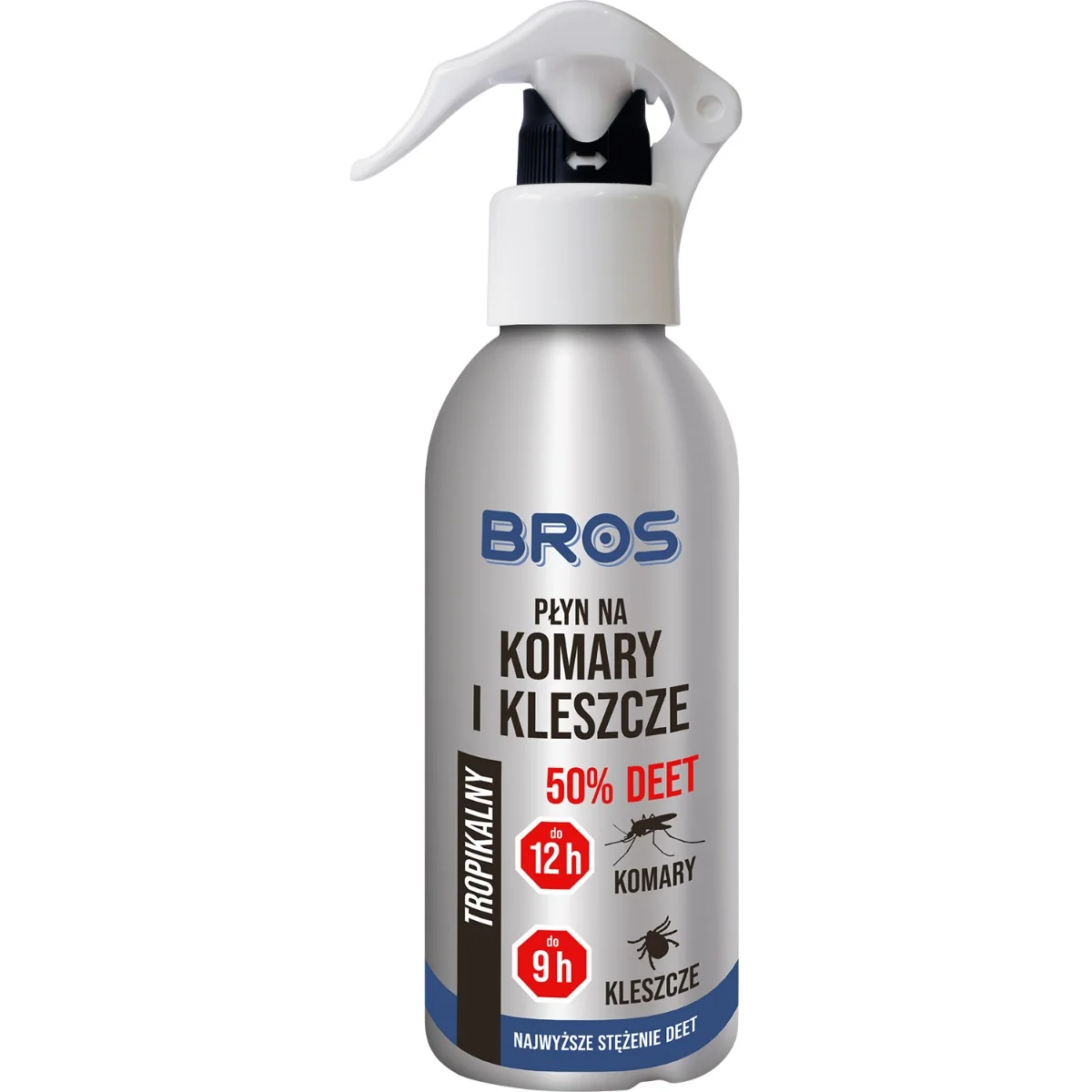 BROS płyn na komary i kleszcze 50% DEET Tropikalny, 130 ml