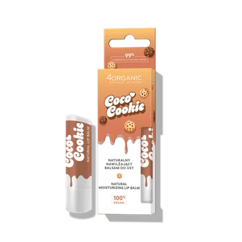 4organic Coco Cookie naturalny nawilżający balsam do ust, 5 g