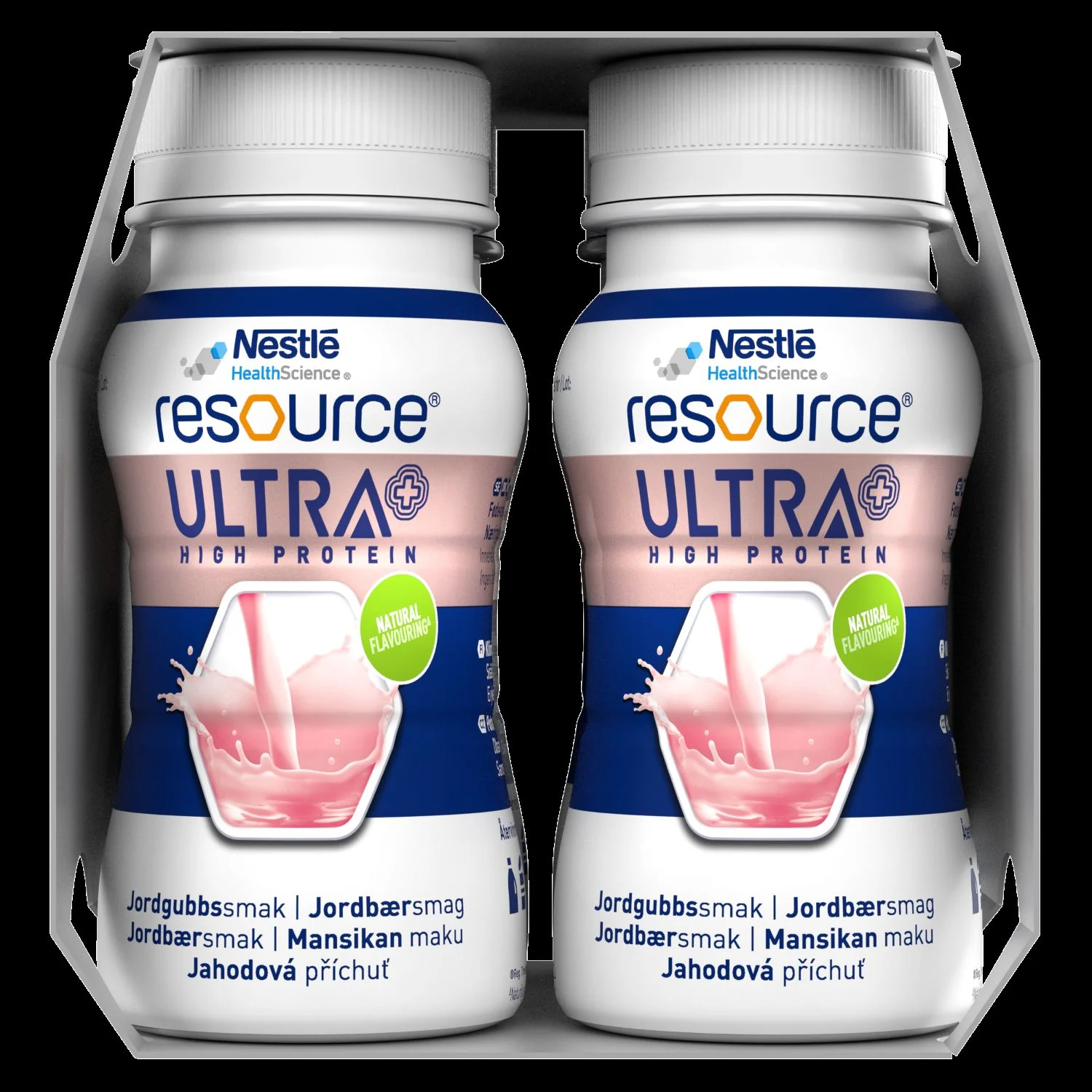 Nestlé Resource Ultra+ żywność specjalnego przeznaczenia smak truskawkowy, 4 x 125 ml