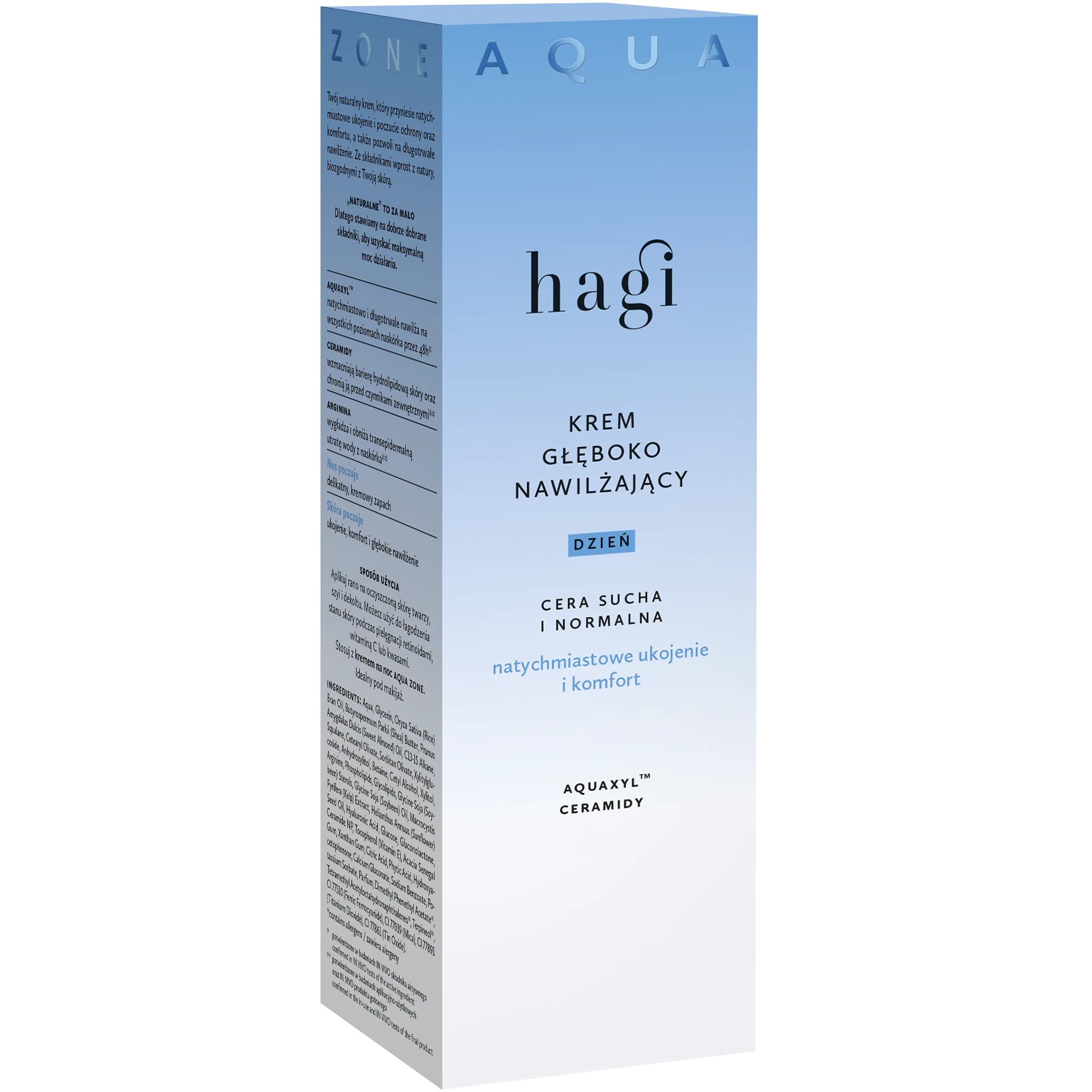Hagi Aqua Zone krem głęboko nawilżający na dzień cera normalna i sucha, 50 ml