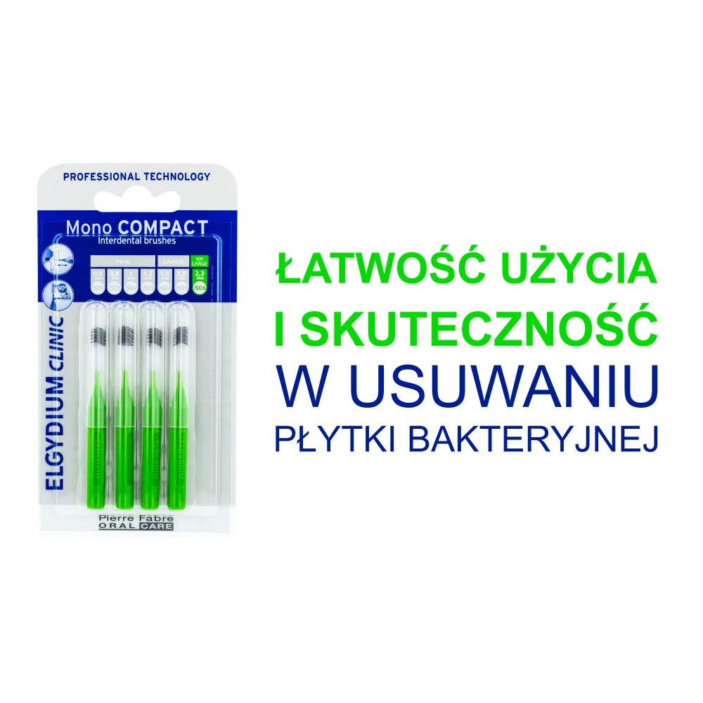 Elgydium Clinic Mono Compact szczoteczka międzyzębowa ISO 6 2, 2 mm zielona, 4 szt.