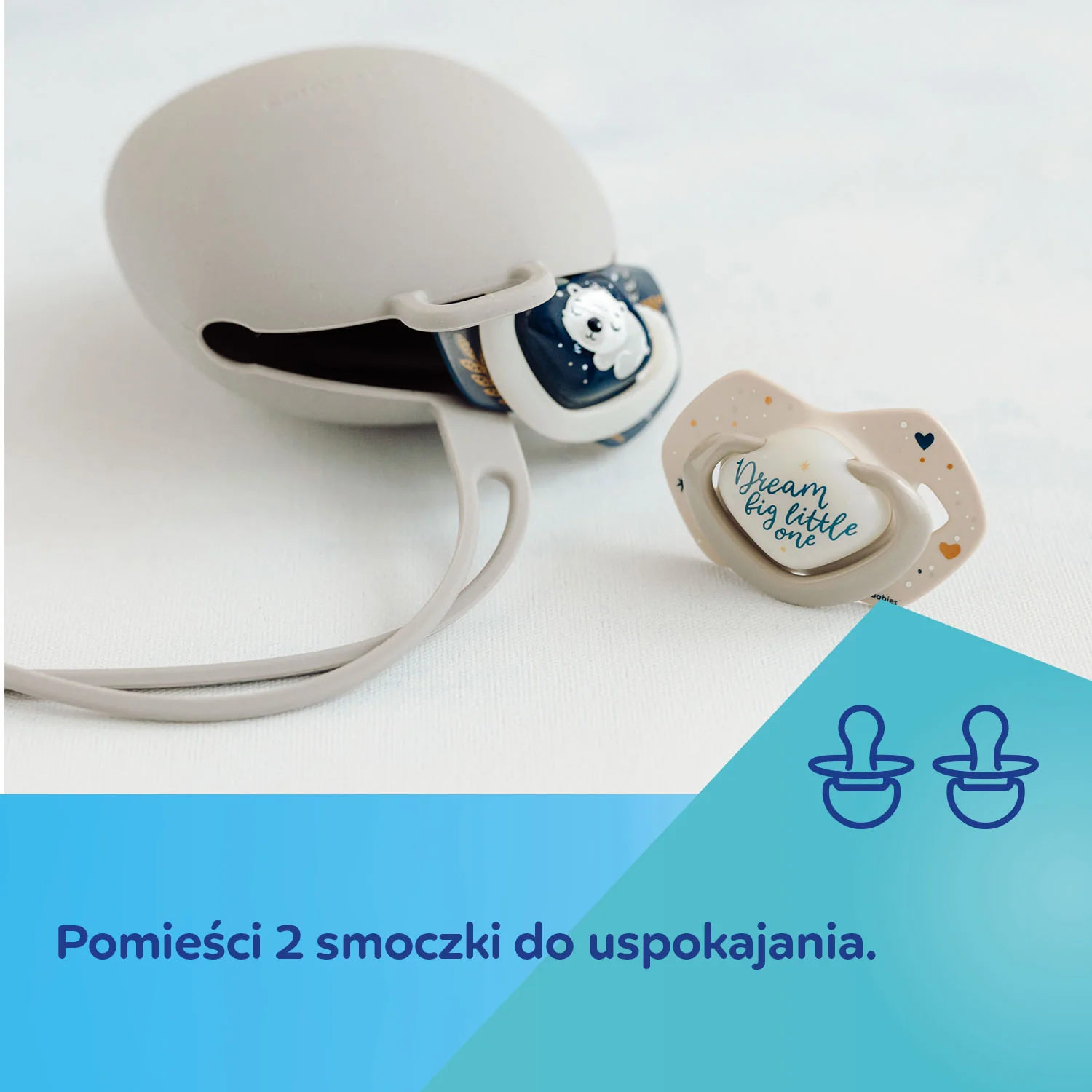 Canpol Babies silikonowe etui na smoczki grey, 1 sztuka