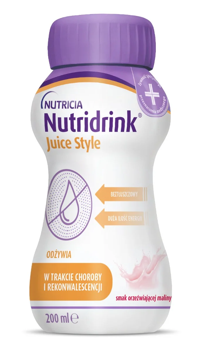 Nutridrink Juice Style smak maliny, 4 x 200 ml