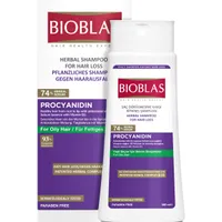 BIOBLAS Procyjanidyna ziołowy szampon przeciw wypadaniu włosów przetłuszczających się, 360 ml