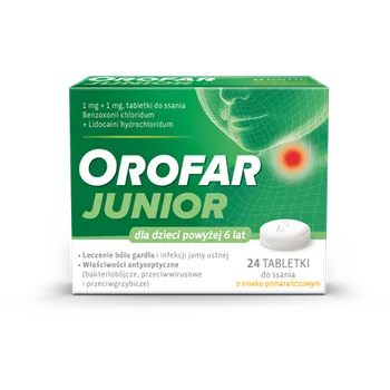 Orofar Junior, 24 tabletek do ssania 