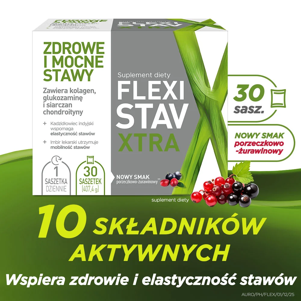 FlexiStav Xtra smak porzeczkowo-żurawinowy 30 saszetek