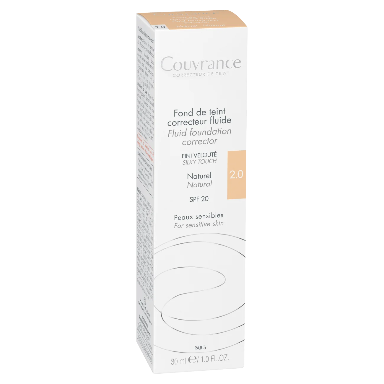 Avene Couvrance, fluid korygujący, 02 naturalny, SPF 20, 30 ml